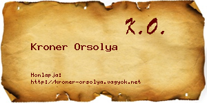 Kroner Orsolya névjegykártya